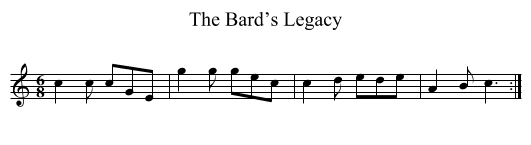 Bard’s Legacy, The - staff notation