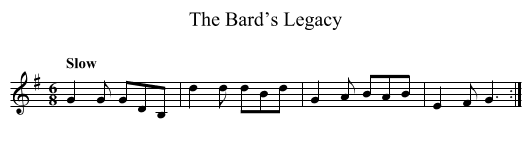Bard’s Legacy, The - staff notation