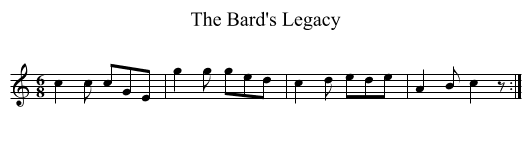 Bard's Legacy, The  - staff notation