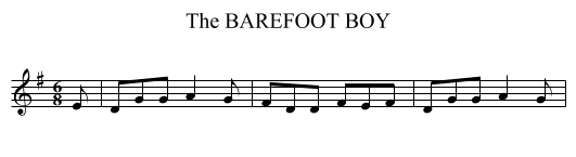 BAREFOOT BOY, The - staff notation