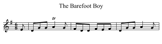 Barefoot Boy, The  - staff notation