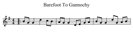 Barefoot To Gannochy - staff notation