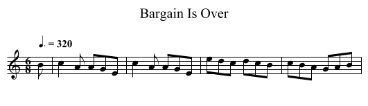 Bargain Is Over - staff notation