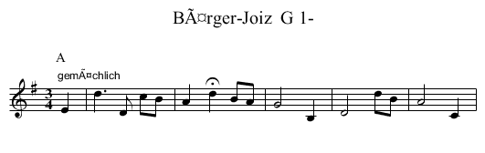 BÃ¤rger-Joiz  G 1- - staff notation