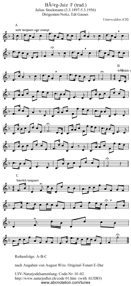 BÃ¤rg-Juiz  F (trad.) - staff notation