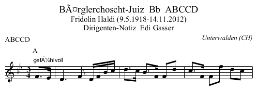BÃ¤rglerchoscht-Juiz  Bb  ABCCD - staff notation