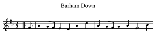 Barham Down - staff notation