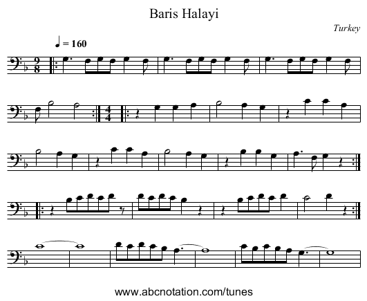 Baris Halayi - staff notation