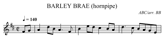 BARLEY BRAE (hornpipe) - staff notation