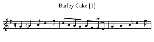 Barley Cake [1] - staff notation