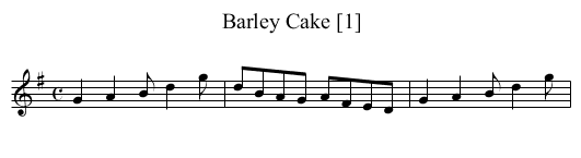 Barley Cake [1] - staff notation