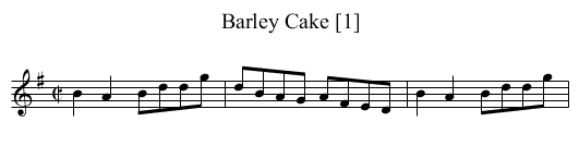 Barley Cake [1] - staff notation