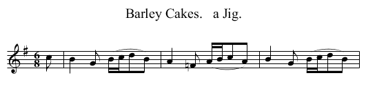 Barley Cakes.   a Jig. - staff notation