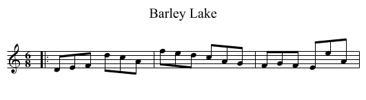 Barley Lake - staff notation