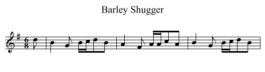 Barley Shugger - staff notation