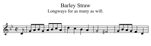 Barley Straw - staff notation