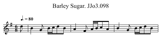 Barley Sugar. JJo3.098 - staff notation