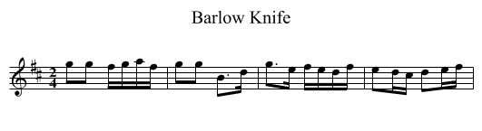 Barlow Knife - staff notation