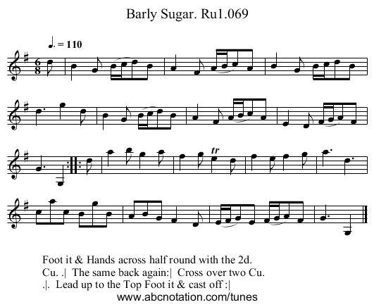 Barly Sugar. Ru1.069 - staff notation