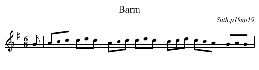 Barm - staff notation