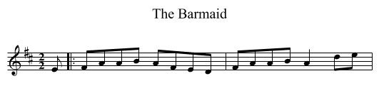Barmaid, The  - staff notation