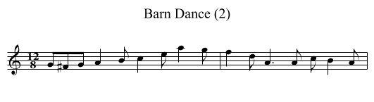 Barn Dance (2) - staff notation