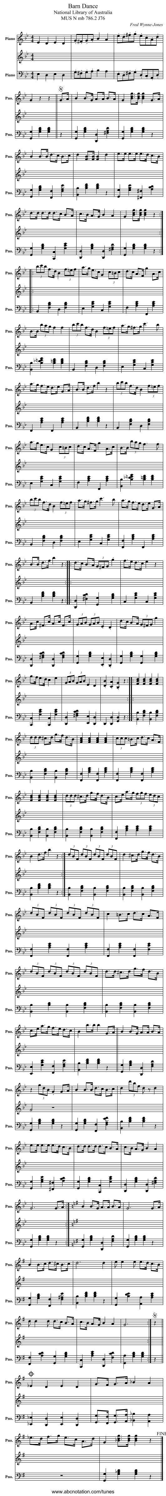 Barn Dance - staff notation