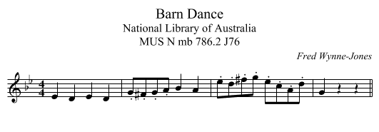 Barn Dance - staff notation