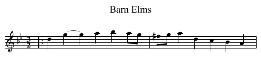 Barn Elms - staff notation