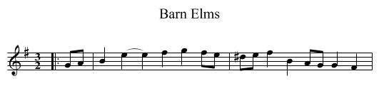 Barn Elms - staff notation