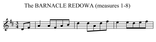 BARNACLE REDOWA (measures 1-8) , The - staff notation