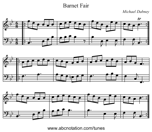 Barnet Fair - staff notation