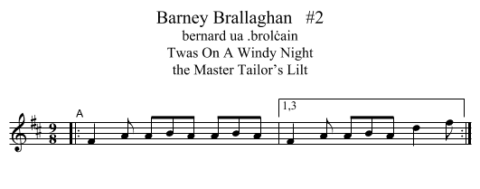 Barney Brallaghan   #2 - staff notation