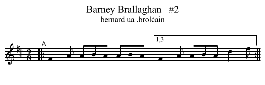 Barney Brallaghan   #2 - staff notation