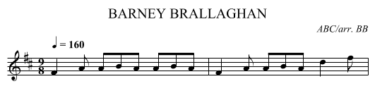 BARNEY BRALLAGHAN - staff notation