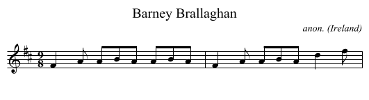 Barney Brallaghan - staff notation