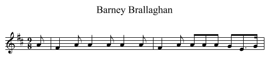 Barney Brallaghan - staff notation