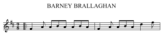 BARNEY BRALLAGHAN - staff notation
