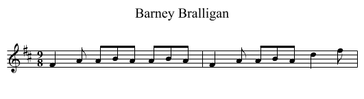 Barney Bralligan - staff notation