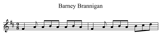 Barney Brannigan - staff notation