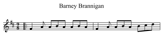 Barney Brannigan - staff notation
