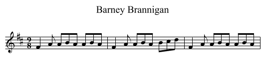 Barney Brannigan - staff notation