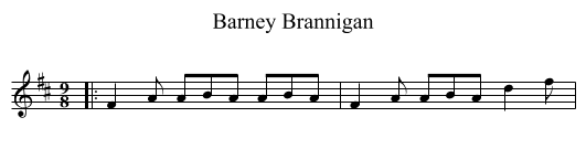Barney Brannigan - staff notation