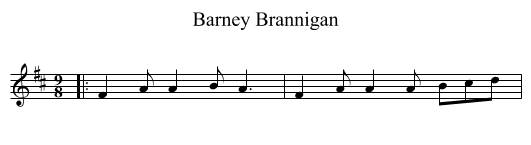 Barney Brannigan - staff notation