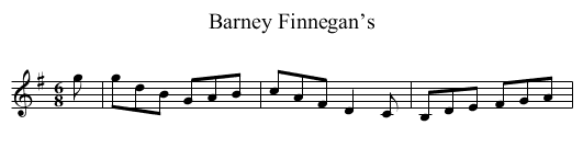 Barney Finnegan’s - staff notation