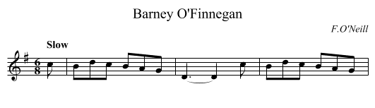 Barney O'Finnegan - staff notation