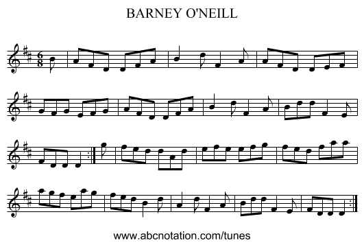 BARNEY O'NEILL - staff notation
