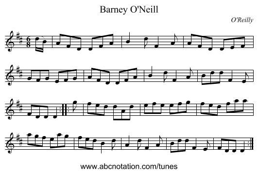 Barney O'Neill - staff notation