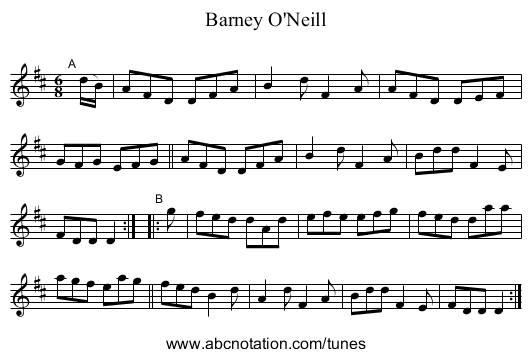 Barney O'Neill - staff notation