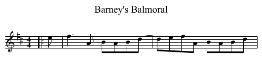 Barney's Balmoral - staff notation